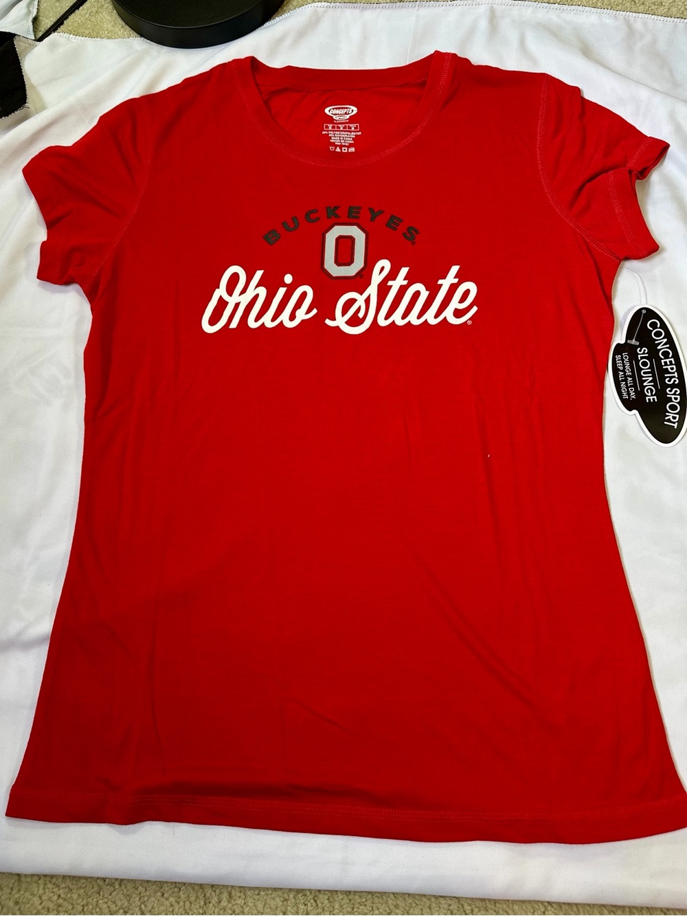 Ohio State Buckeyes Women’s Pajama Set Medium Red Plaid Lounge Sleepwear NWT - Picture 2 of 3